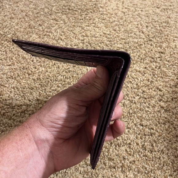 NWT Rare Ralph Lauren Purple Label Crocodile Skin Men Wallet Deep Purple - Picture 6 of 7